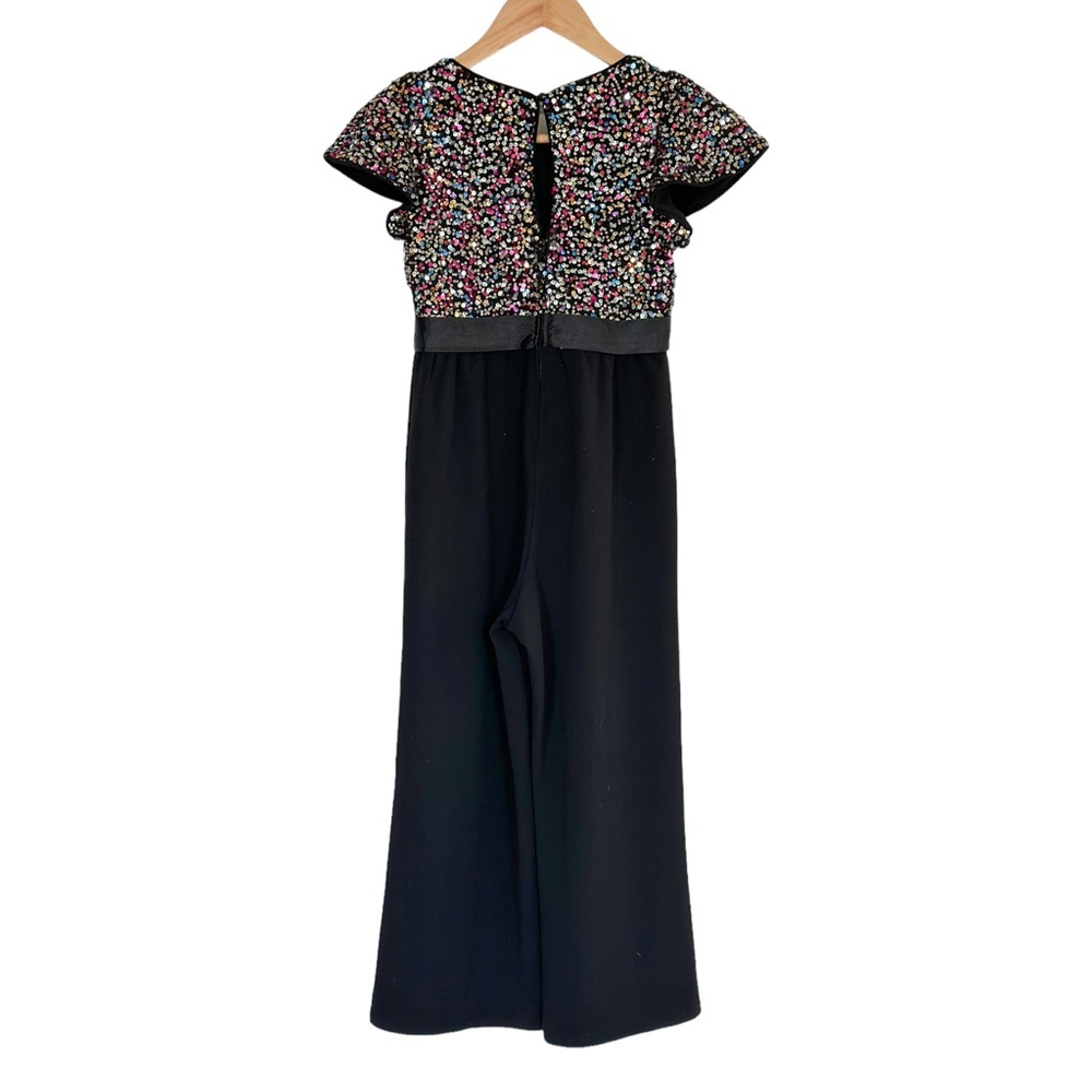 Three Pink Hearts Sequin Side Tie Jumpsuit - Girls Size M - Picture 4 of 6